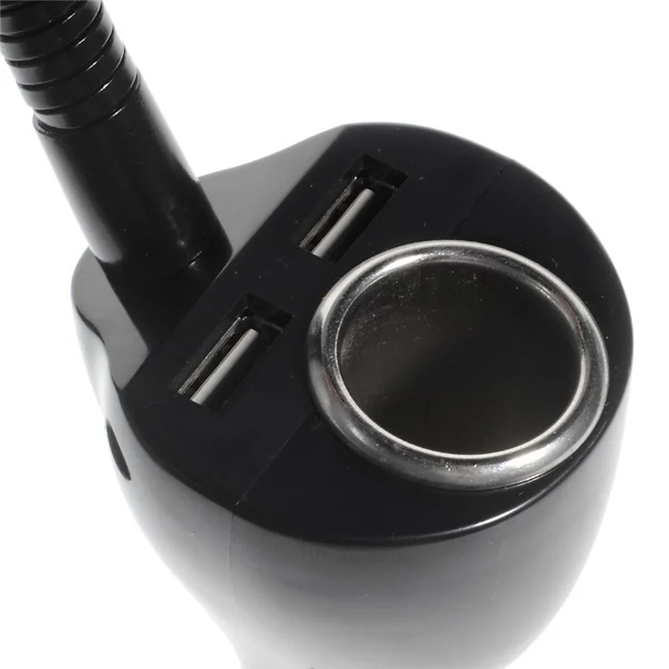 Car Cigarette Lighter Dual USB Charger Mount Holder for Smartphones, Max Clamp Opening: 10cm