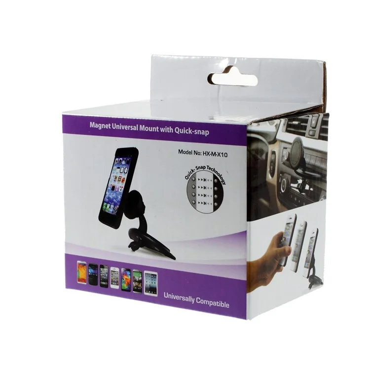 Swivel Ball-head Magnetic Car CD Slot Mount Holder w/ Quick-snap for iPhone 6 5s 5 4s 4