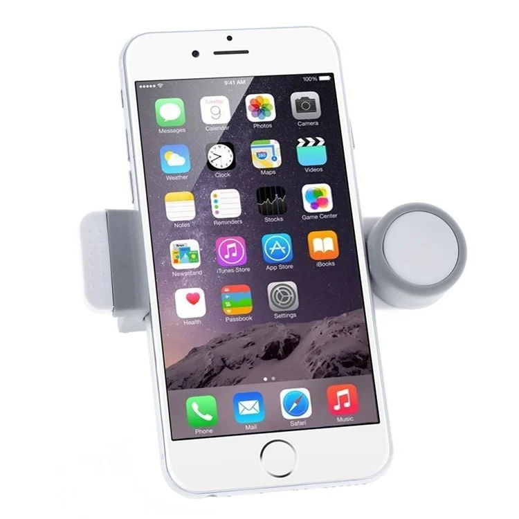 Car Air Vent Mount Holder w/ Rotary Cradle for iPhone, Samsung, HTC, LG, Sony, Width: 52-90mm - White