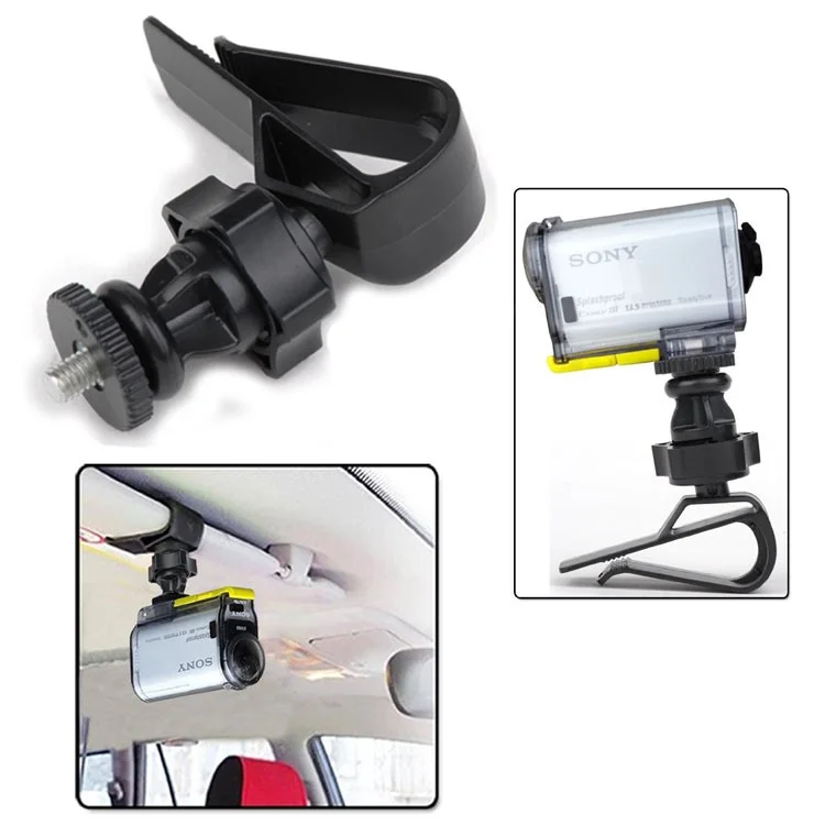 GP154 Car Sun Visor Clip Bag Clamp for GoPro HERO 4/3+/3/2/1/SJ4000/SJ5000/SJ6000/Xiaomi Yi