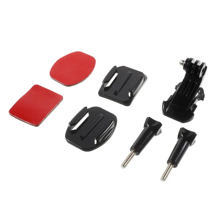 Supporti Superficiali Curvi + Adesivi Adesivi + J-Hook + Kit Viti A Pollice Lungo Per Gopro Hero 4/3 + / 3/2/1 / SJ4000 / SJ5000 / SJ6000 / Xiaomi Yi