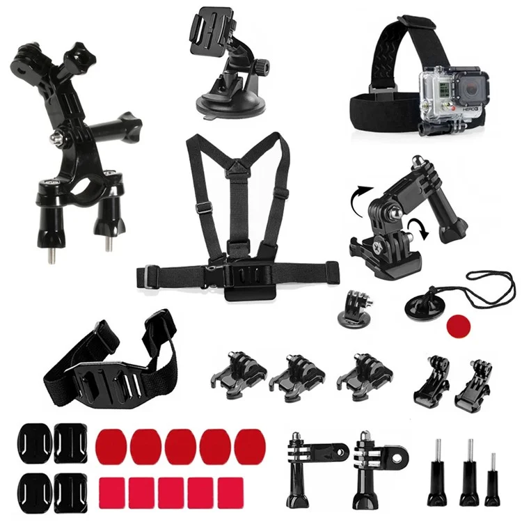 32 in 1 Outdoor GoPro Accessories Kit for GoPro Hero 4/3+/3/2/1 SJ4000/SJ5000/SJ6000 Xiaomi Yi