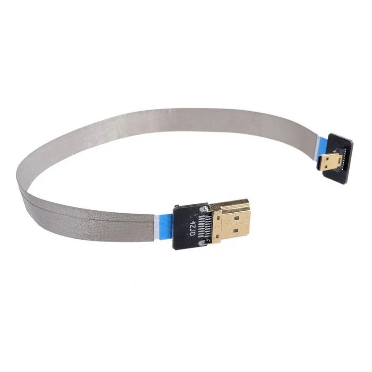90 Degree Down Angled FPV Micro HDMI Male to HDMI Male FPC Flat Cable 20cm