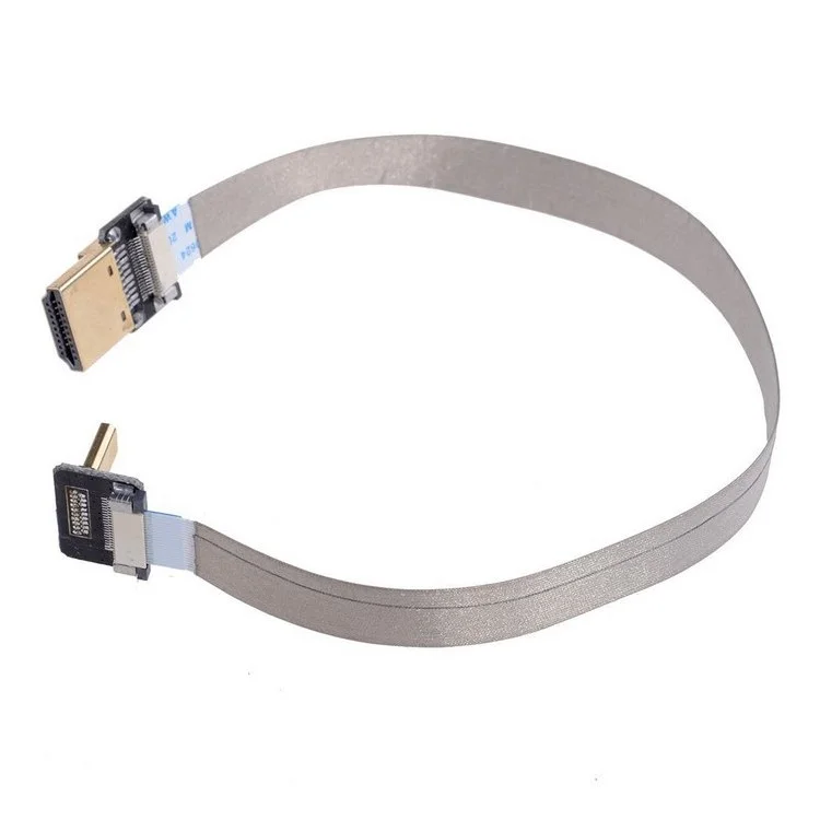 90 Degree Down Angled FPV Micro HDMI Male to HDMI Male FPC Flat Cable 20cm