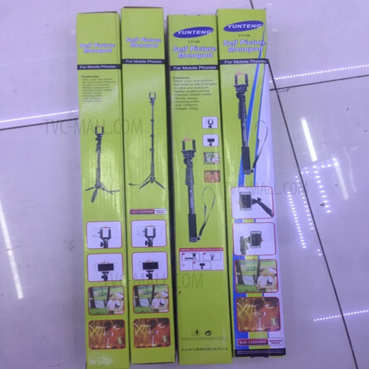 Selfie Stick Monopod with Phone Clamp + Tripod Adapter for Mobile Phones and GoPro Hero Cameras