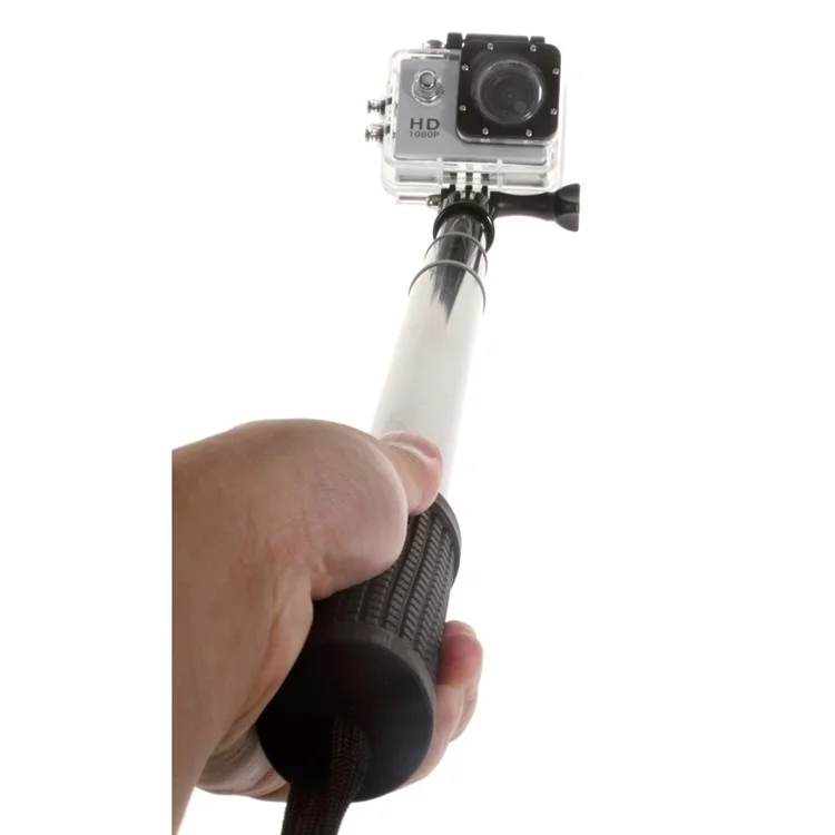 Extension Pole Monopod Selfie Stick with Mount Adapter for GoPro Hero 4/3+/3/2/1 SJ4000/SJ5000/SJ6000 Xiaomi Yi - Black