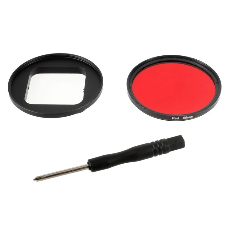 58mm Full Color Filter Lens for GoPro Hero 4 Session - Red