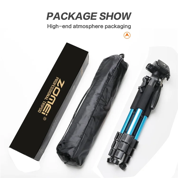 ZOMEI Q111 Professional Aluminium Tripod Stand for DSLR Camera - Blue