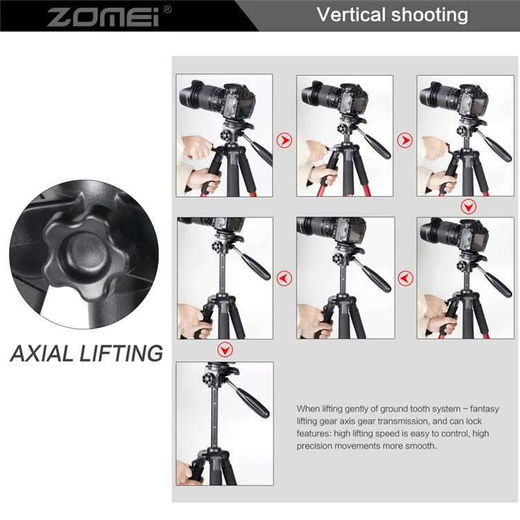 ZOMEI Q111 Professional Aluminium Tripod Stand for DSLR Camera - Blue
