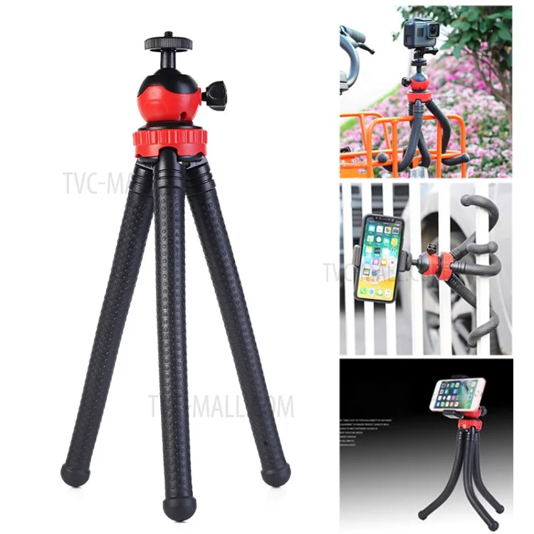 360-degree Rotation Octopus Tripod Stand + Bluetooth Remote Shutter for GoPro Smartphone DSLR etc