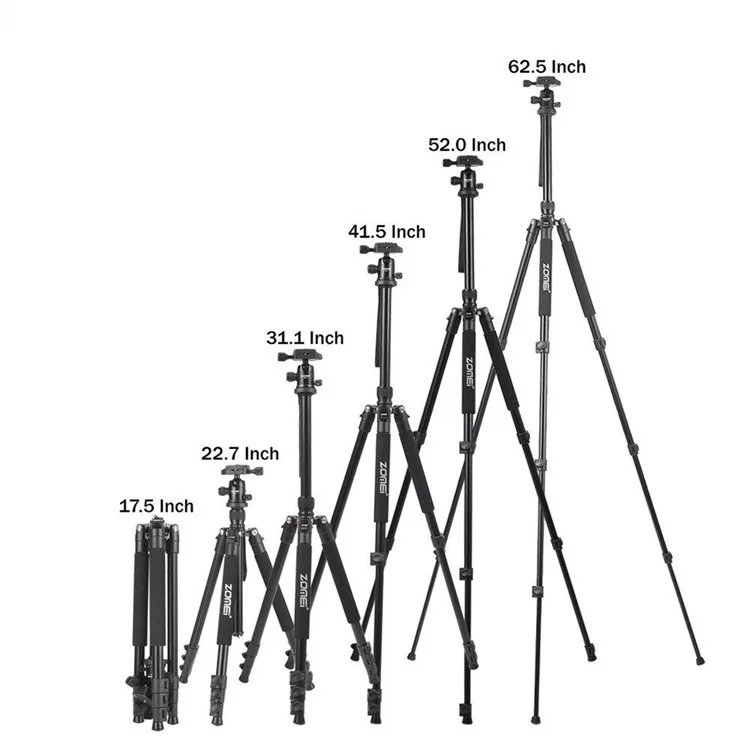 Zomei Q555 Leichtes Professionelles Aluminiumlegierung Kamera -stativ Mit 360 Ball - Schwarz