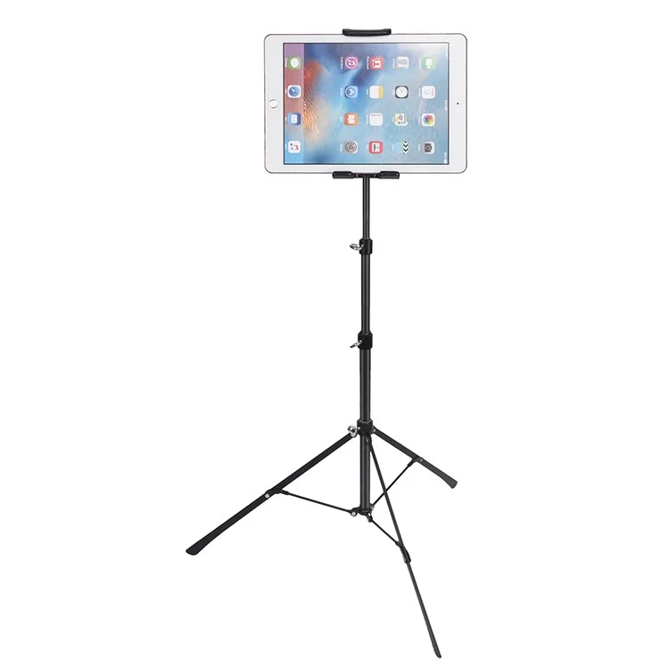 Mobile Phone Live Holder Tripod Selfie Stick Floor Stand for 4-12 inch Smartphone/Tablet/iPad