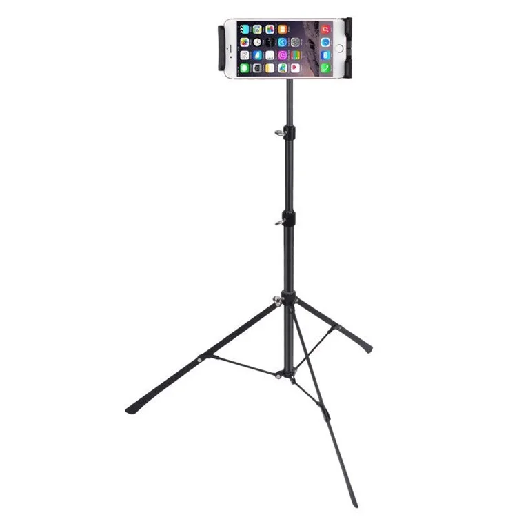 Mobile Phone Live Holder Tripod Selfie Stick Floor Stand for 4-12 inch Smartphone/Tablet/iPad