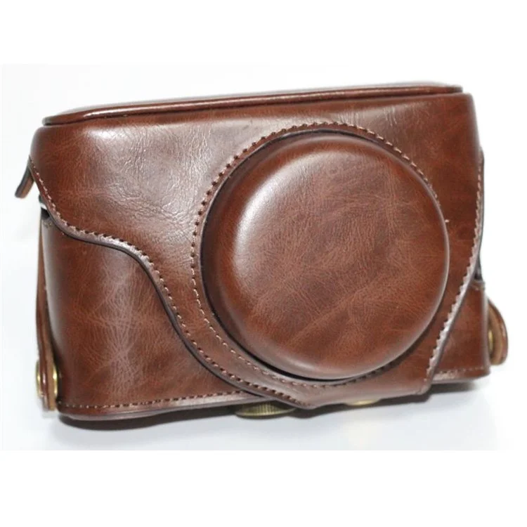 PU Leather Camera Protection Bag + Handle For Fuji X100 / X100f / X100S Digital Cameras - Coffee
