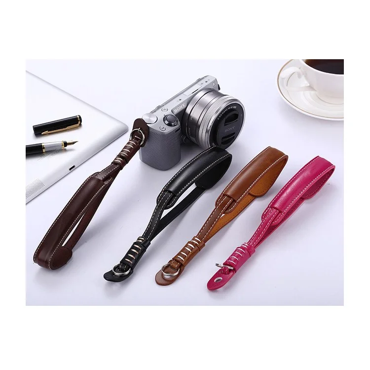 Universal PU Leather Hand Grip Wrist Strap for Canon Nikon Sony etc. DSLR Camera - Random