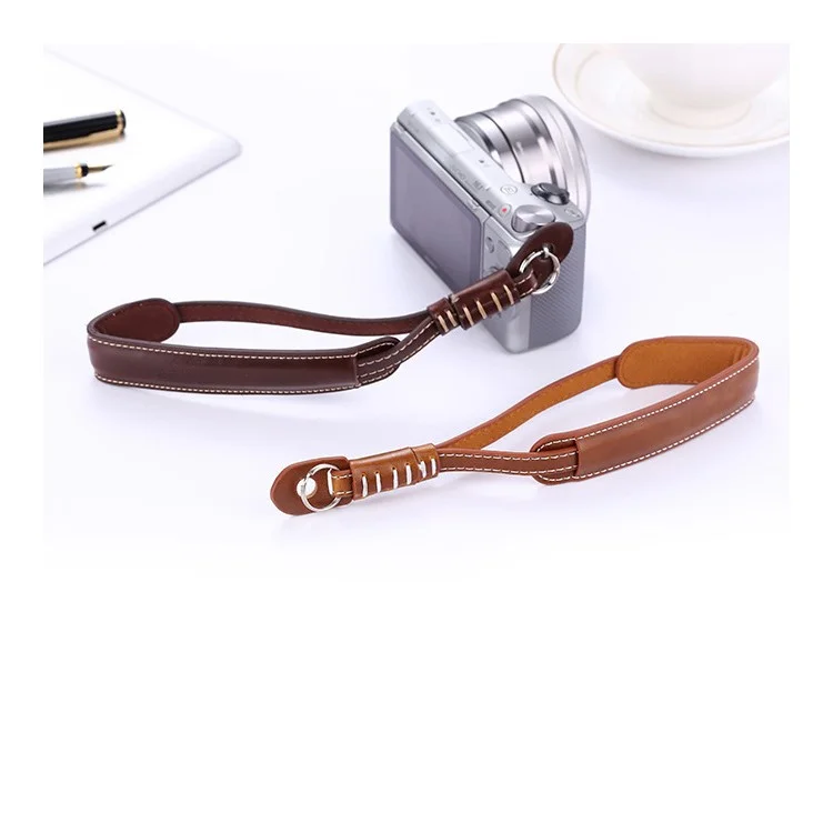 Universal PU Leather Hand Grip Wrist Strap for Canon Nikon Sony etc. DSLR Camera - Random