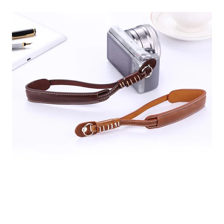 Universal PU Leather Hand Grip Wrist Strap for Canon Nikon Sony etc. DSLR Camera - Random