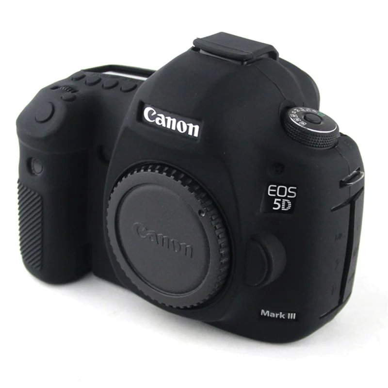 For Canon EOS 5D Mark III / 5DS / 5DRS Silicone Flexible Protective Camera Body Case Cover - Black