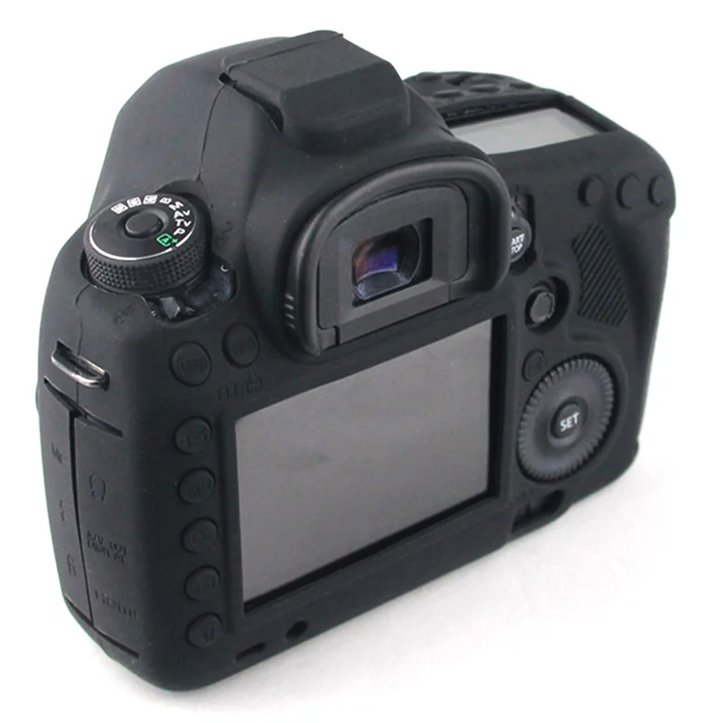 For Canon EOS 5D Mark III / 5DS / 5DRS Silicone Flexible Protective Camera Body Case Cover - Black