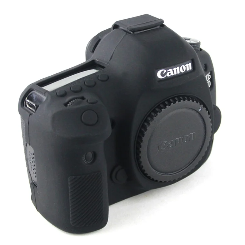 For Canon EOS 5D Mark III / 5DS / 5DRS Silicone Flexible Protective Camera Body Case Cover - Black