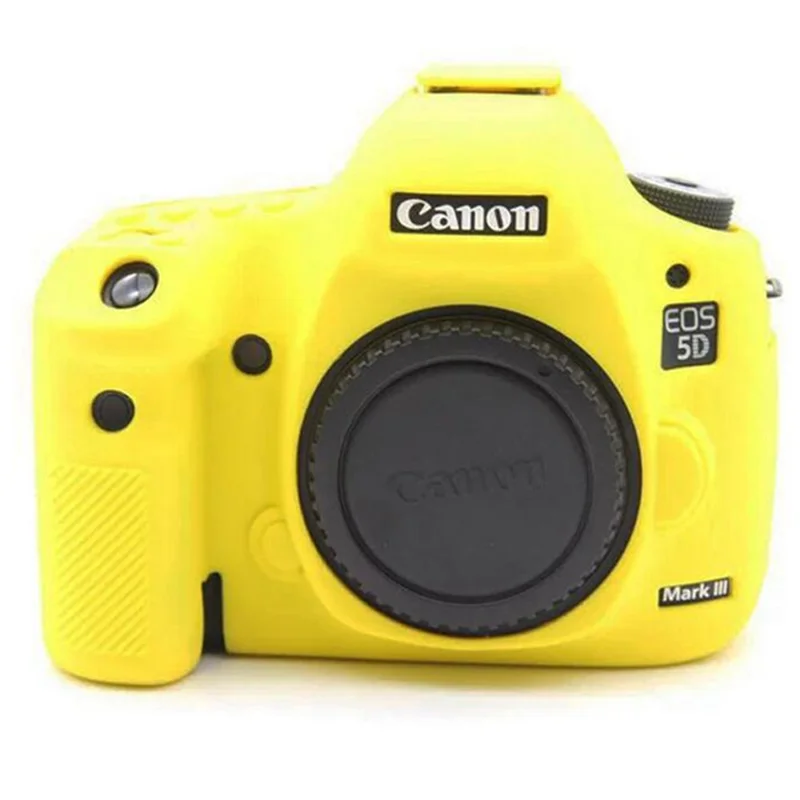 For Canon EOS 5D Mark III / 5DS / 5DRS Silicone Protective Camera Body Cover - Yellow