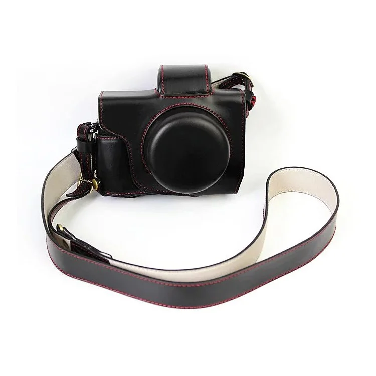 pu en Cuir Caméra de Protection de la Caméra + Sangle Pour L'olympus Em10 / Em10ii Camera Numérique - le Noir