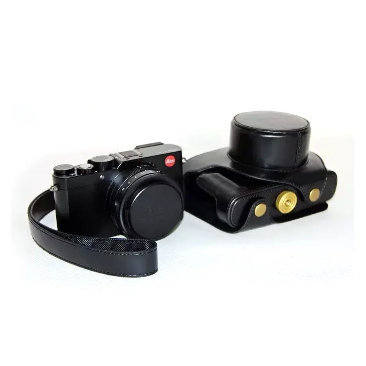 PU Leather Protective Camera Case + Strap for Leica D-LUX (Typ 109) Digital Camera - Black