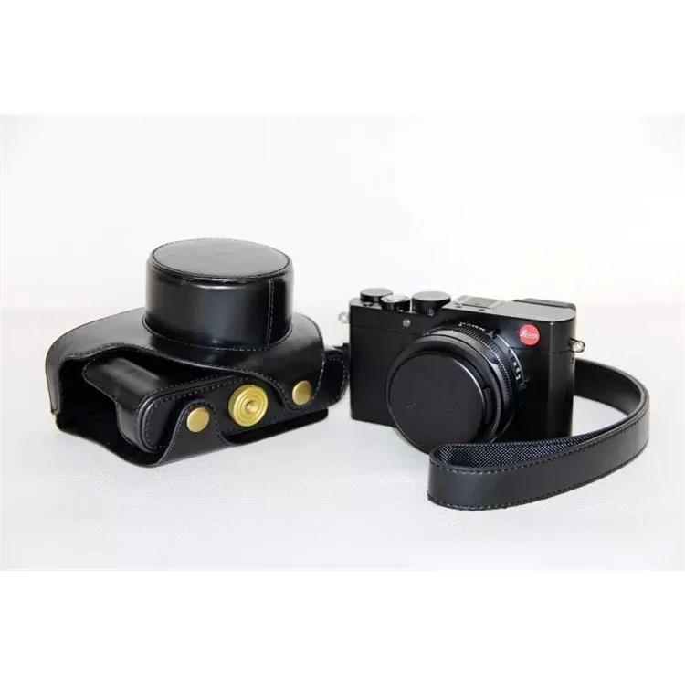 PU Leather Protective Camera Case + Strap for Leica D-LUX (Typ 109) Digital Camera - Black