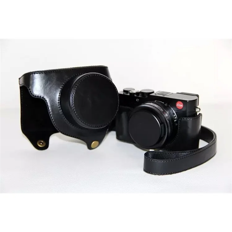 PU Leather Protective Camera Case + Strap for Leica D-LUX (Typ 109) Digital Camera - Black