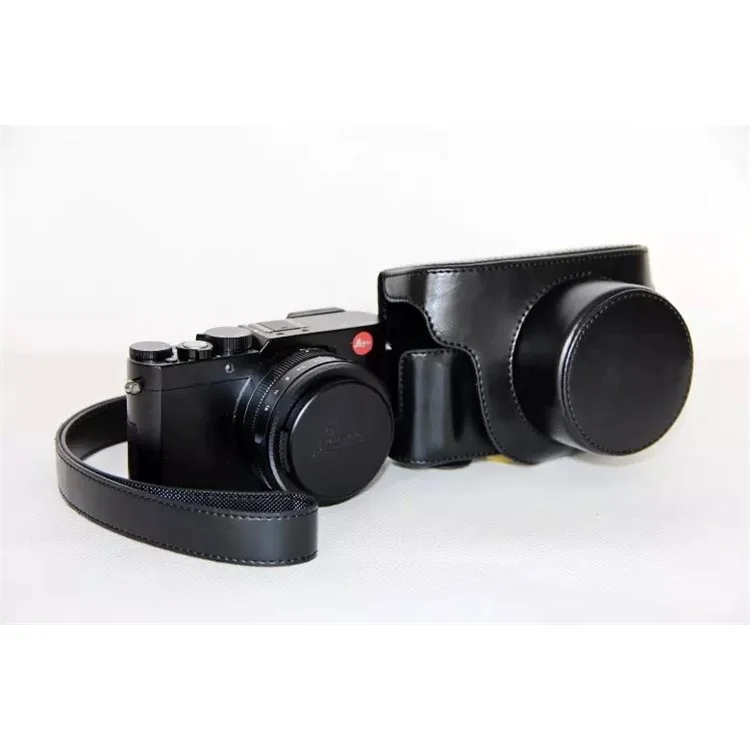 PU Leather Protective Camera Case + Strap for Leica D-LUX (Typ 109) Digital Camera - Black