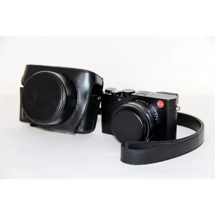 PU Leather Protective Camera Case + Strap for Leica D-LUX (Typ 109) Digital Camera - Black