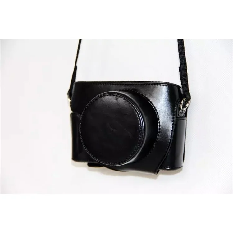 PU Leather Protective Camera Case + Strap for Leica D-LUX (Typ 109) Digital Camera - Black