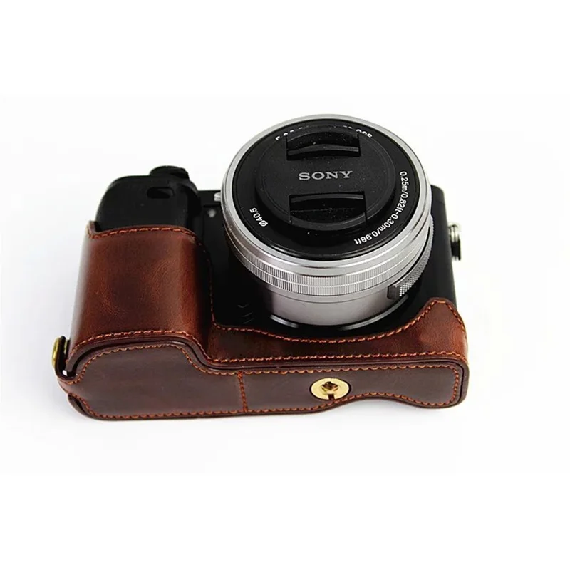 غطاء واقي جزئي من جلد البولي يوريثان للكاميرا لجهاز سوني A6000/A6300 - كحلي