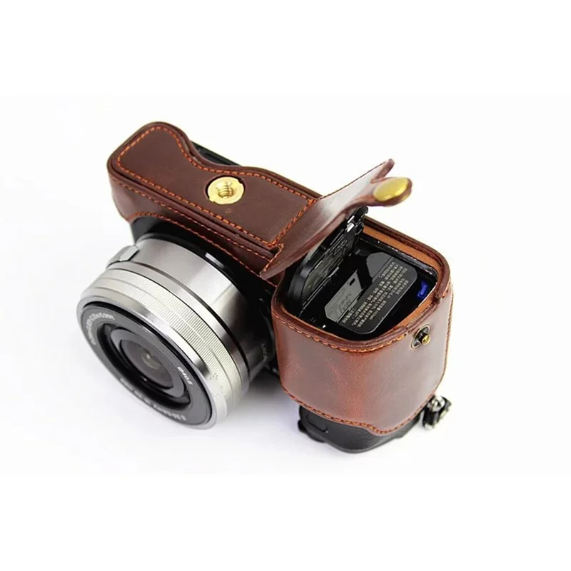 غطاء واقي جزئي من جلد البولي يوريثان للكاميرا لجهاز سوني A6000/A6300 - كحلي