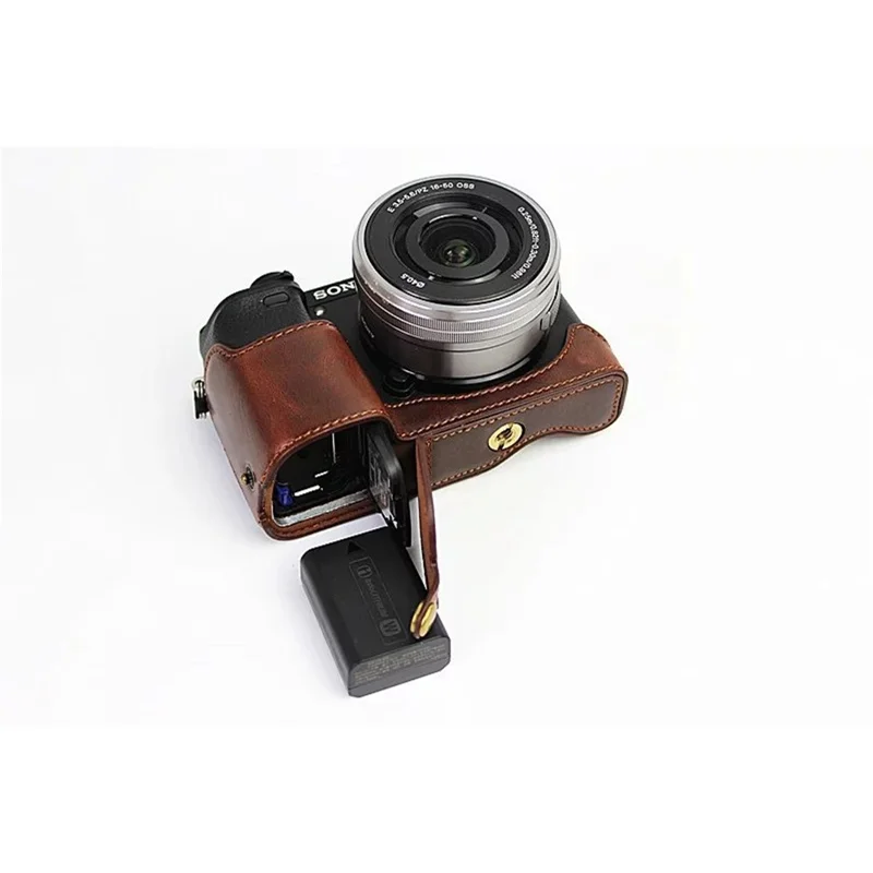 غطاء واقي جزئي من جلد البولي يوريثان للكاميرا لجهاز سوني A6000/A6300 - كحلي