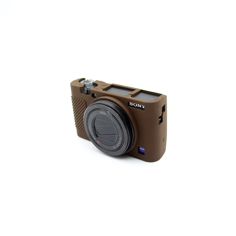 Soft Silicone Protective Housing Case Shell for Sony RX100 III / IV/ IIV - Brown