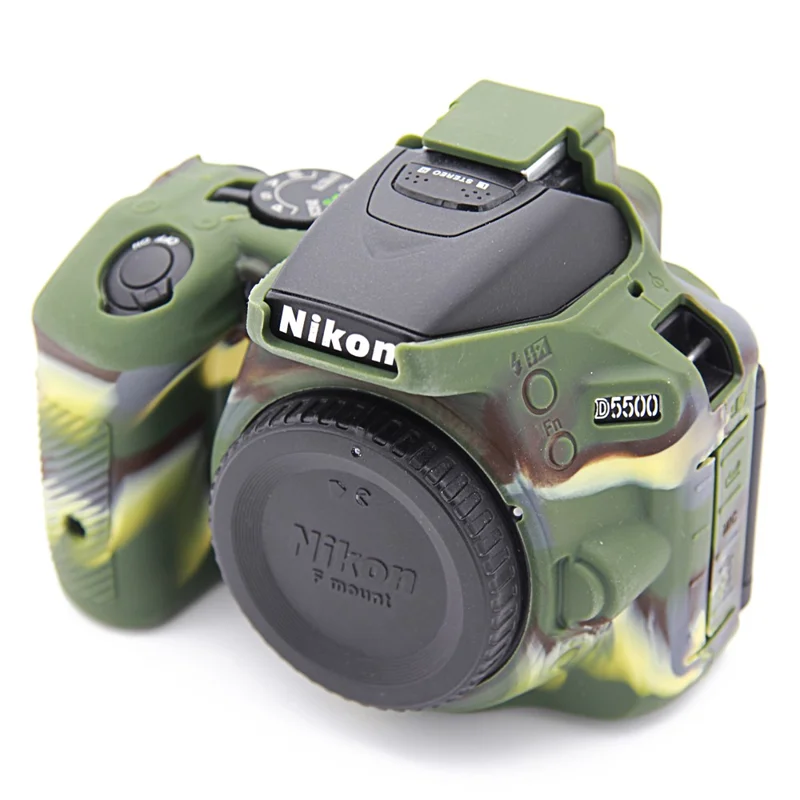 Soft Silicone Protective Case for Nikon D5500 D5600 Cameras - Camouflage