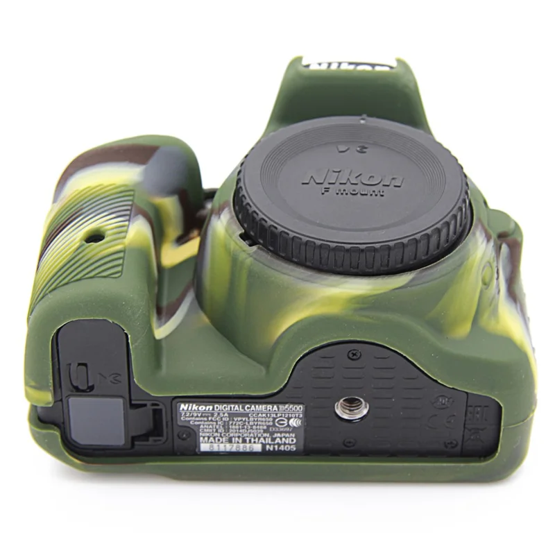 Soft Silicone Protective Case for Nikon D5500 D5600 Cameras - Camouflage