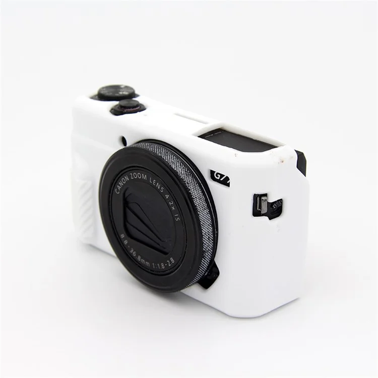 Soft Silicone Protective Cover for Canon G7X Mark II - White