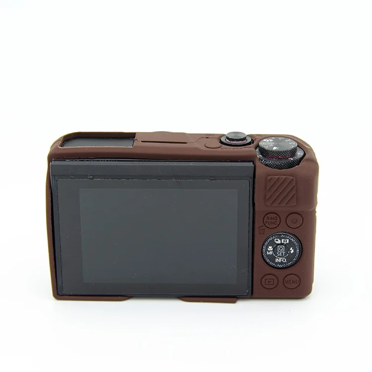 Soft Silicone Protective Housing Cover for Canon G7X Mark II - Coffee