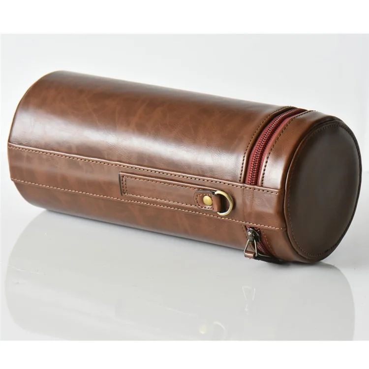 Camera Lens Bag Lens Pocket PU Leather Shell for Nikon Canon Sony Fujifilm etc - Size: L / Coffee