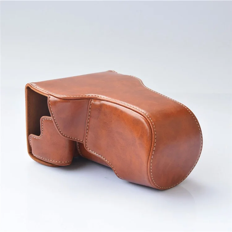 Copertina Per Fotocamera in Pelle PU Staccabile + Cinturino Per Canon EOS M6 (18-55mm) - Marrone