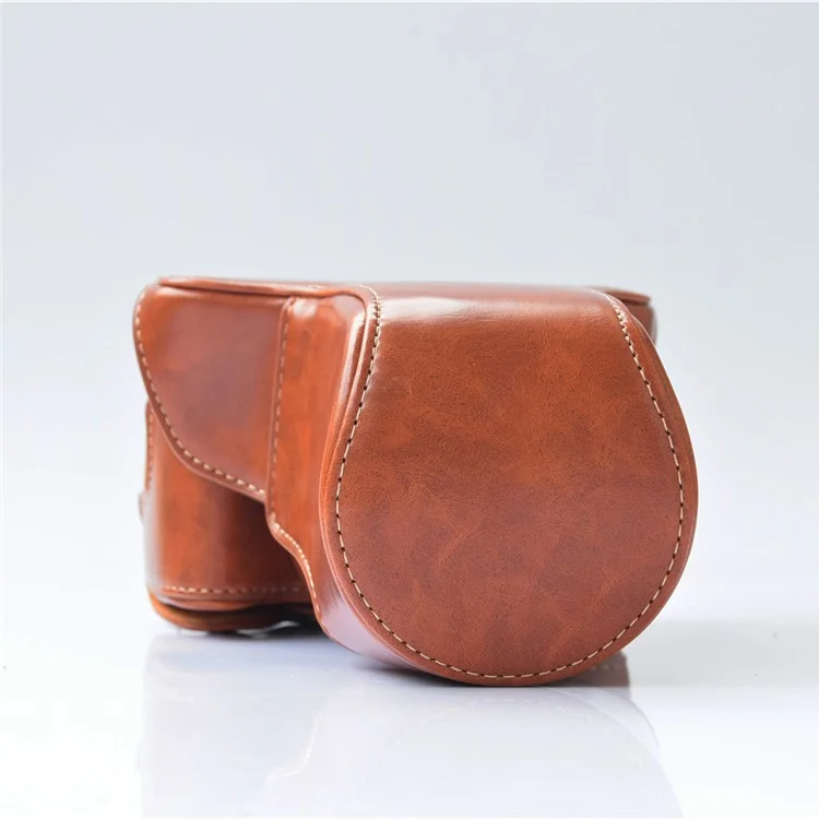 Copertina Per Fotocamera in Pelle PU Staccabile + Cinturino Per Canon EOS M6 (18-55mm) - Marrone