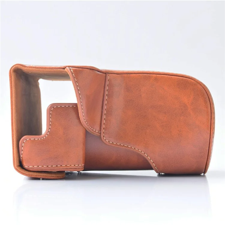 Copertina Per Fotocamera in Pelle PU Staccabile + Cinturino Per Canon EOS M6 (18-55mm) - Marrone