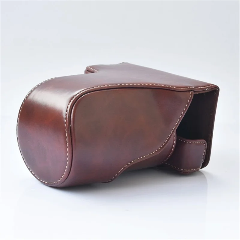 Detachable PU Leather Camera Shell + Strap for Canon EOS M6 (18-55mm) - Coffee