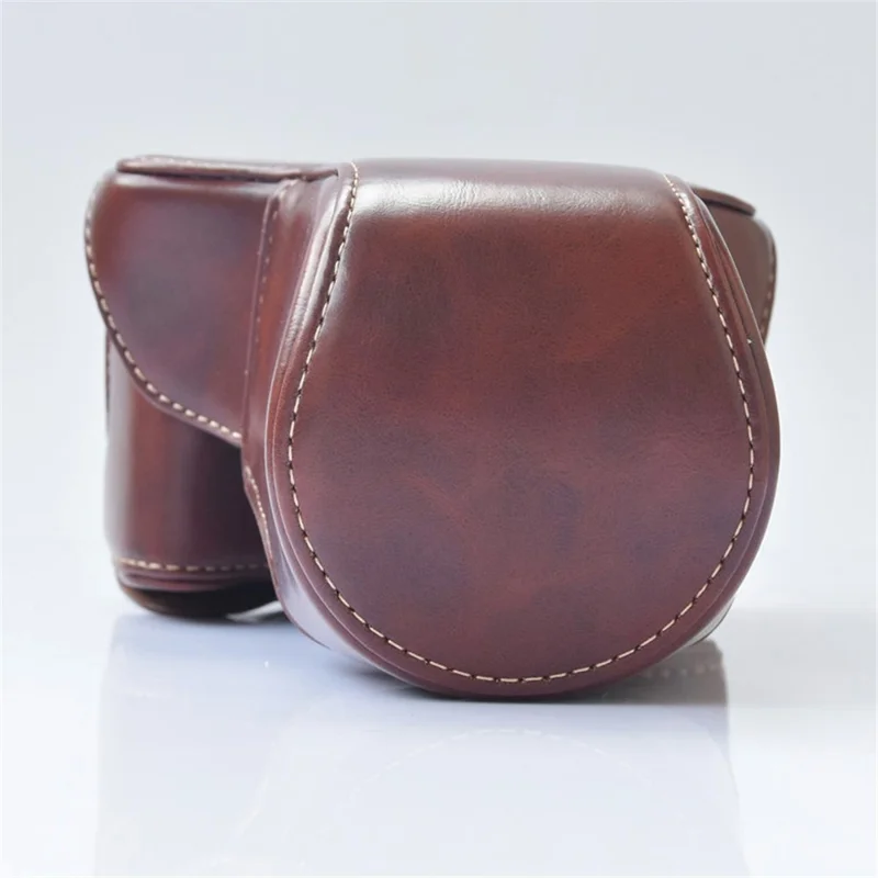 Detachable PU Leather Camera Shell + Strap for Canon EOS M6 (18-55mm) - Coffee