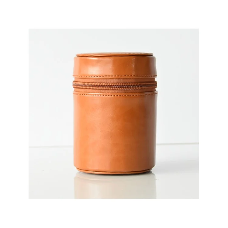 Caméra Lentilles de L'objectif de la Lentille de Poche pu en Cuir PU en Cuir Pour Nikon Canon Sony Fujifilm, Etc. - Taille: S / Brun