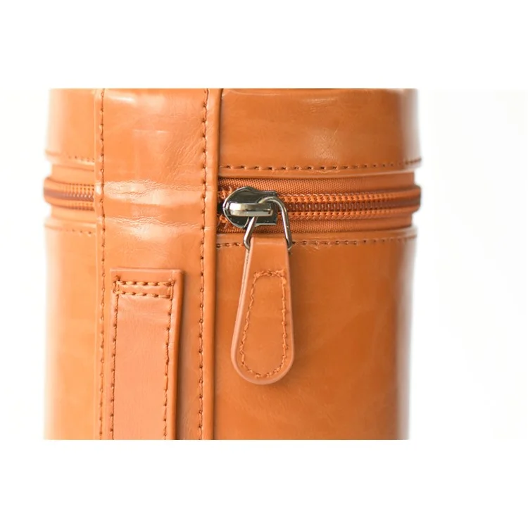 Caméra Lentilles de L'objectif de la Lentille de Poche pu en Cuir PU en Cuir Pour Nikon Canon Sony Fujifilm, Etc. - Taille: S / Brun