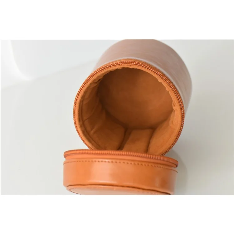 Caméra Lentilles de L'objectif de la Lentille de Poche pu en Cuir PU en Cuir Pour Nikon Canon Sony Fujifilm, Etc. - Taille: S / Brun