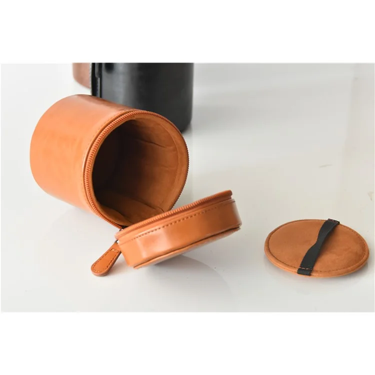 Caméra Lentilles de L'objectif de la Lentille de Poche pu en Cuir PU en Cuir Pour Nikon Canon Sony Fujifilm, Etc. - Taille: S / Brun